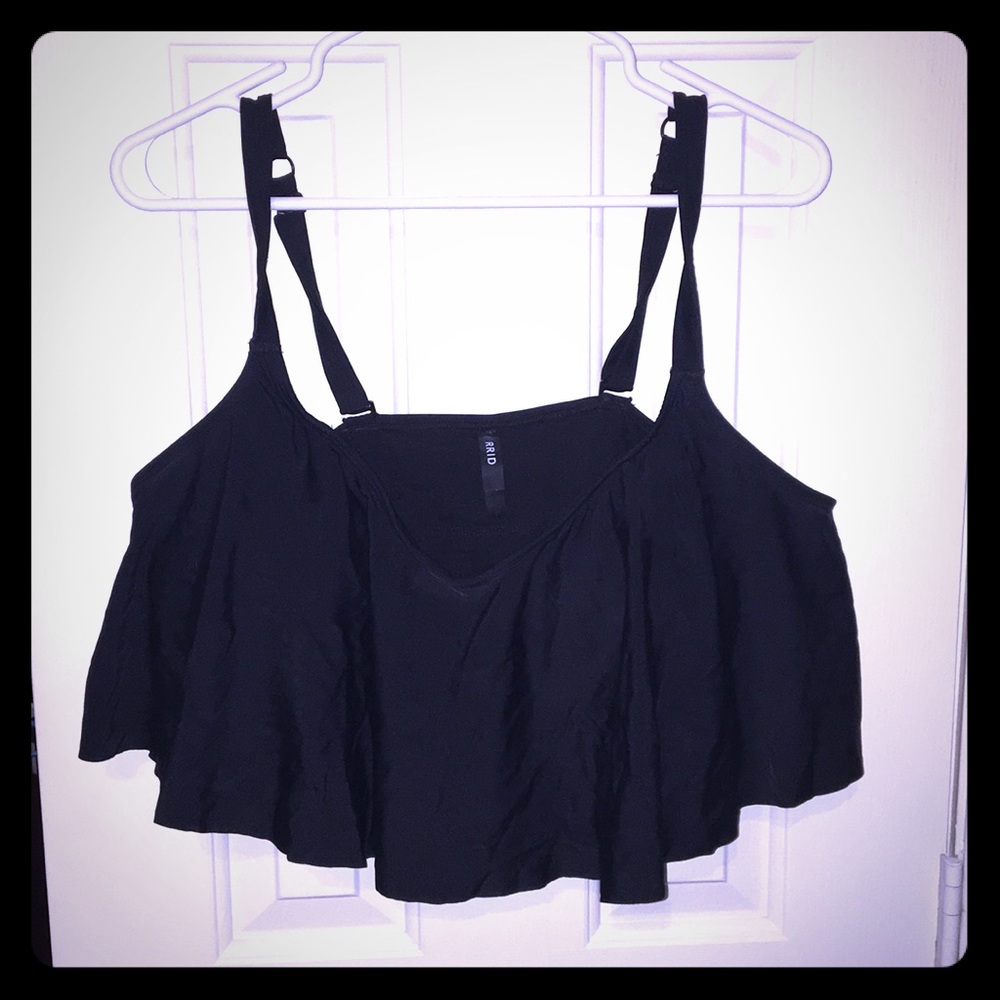 Flowy black bikini top